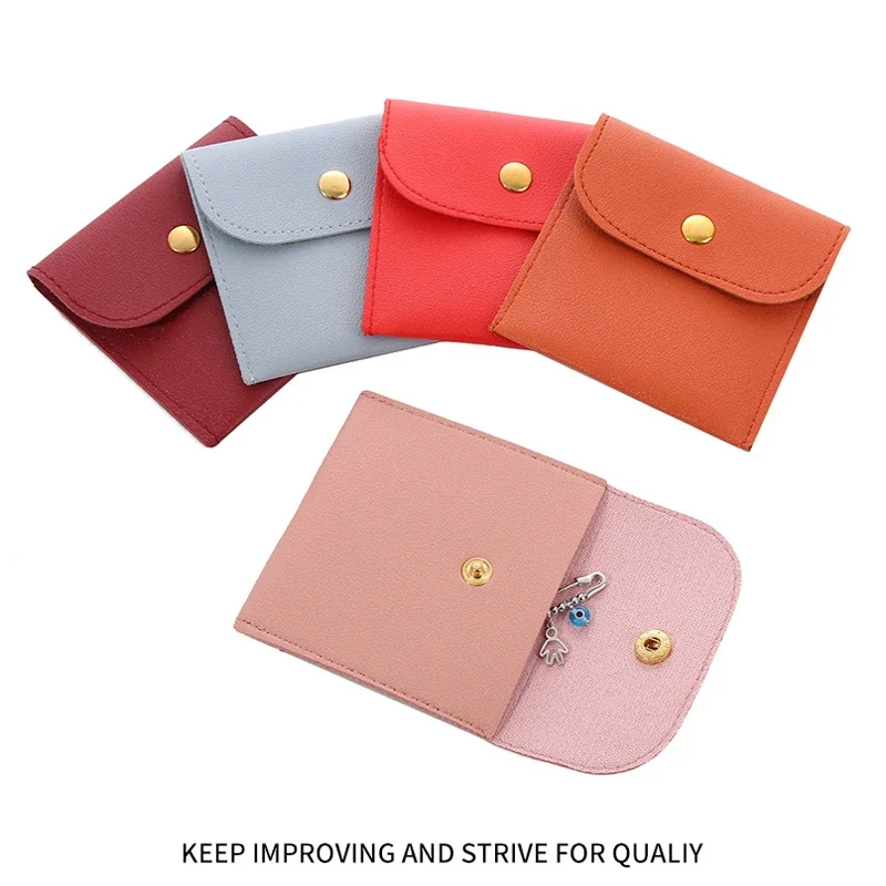 

5pcs Portable PU Leather Jewelry Storage Bag,Snap Bag for Necklaces Bracelets Rings Earrings,Compact Jewelry Organizer Pouch