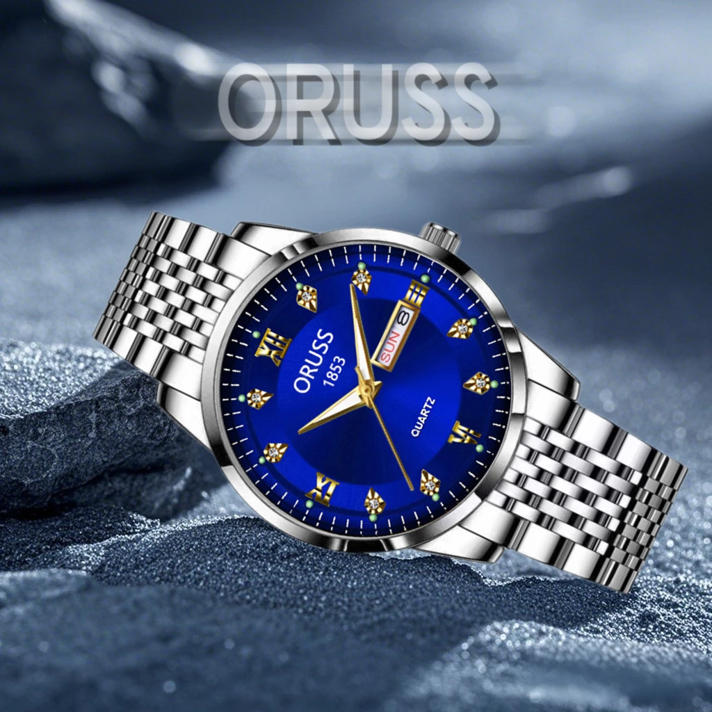 

ORUSS Original Luxury Quartz Luminous Watch Men's Watch for Men Freeshiping Fashion Wristwatches Stainless Steel Waterproof New