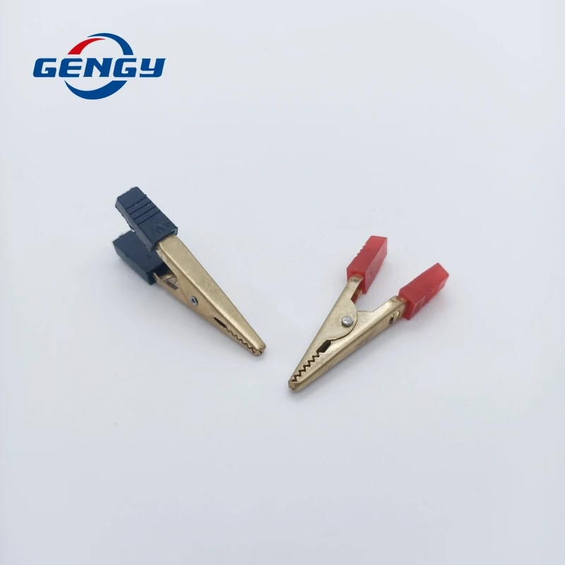 10 Pcs Copper Crocodile Clip 40mm 50mm Plastic Handle Test Probe Alligator Clips Connector Connect Socket Plug for Battery