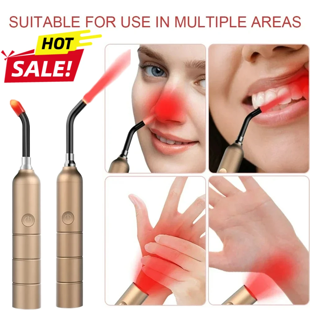 ハンドヘルド赤色光療法装置-ポータブル赤外線ワンド-関節、足首、耳、および特定の口腔潰瘍の迅速な痛み緩和と修復