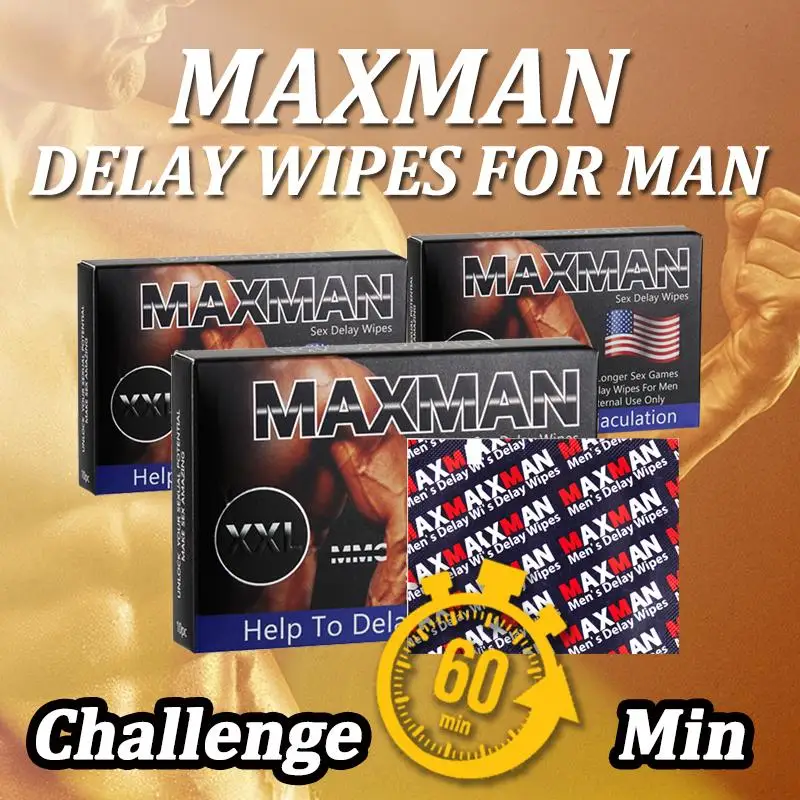 MAXMAN الانتصاب طويلة الأمد تأخير القضيب مناديل التحمل الجنس إطالة الاستخدام الخارجي مكافحة سرعة القذف تأخير مناديل للرجال