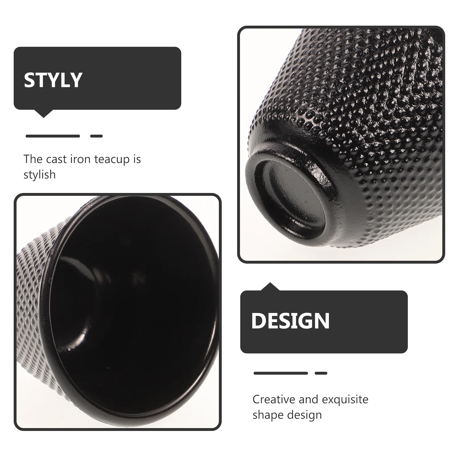 

2Pcs Cast Iron Retro Tea Cups Heat Resistant Kung Fu Teaware Set Household Creative Tea Drinking Cups Kung Fu Teaware