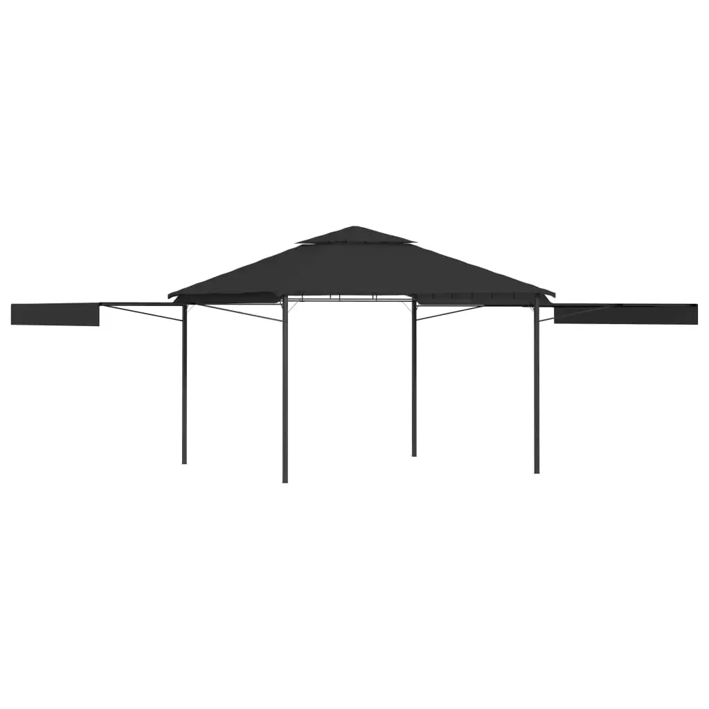 

Gazebo with Double Extending Roofs 9.8'x9.8'x9' Anthracite 180g/m² UV and Waterproof Canopy Tent