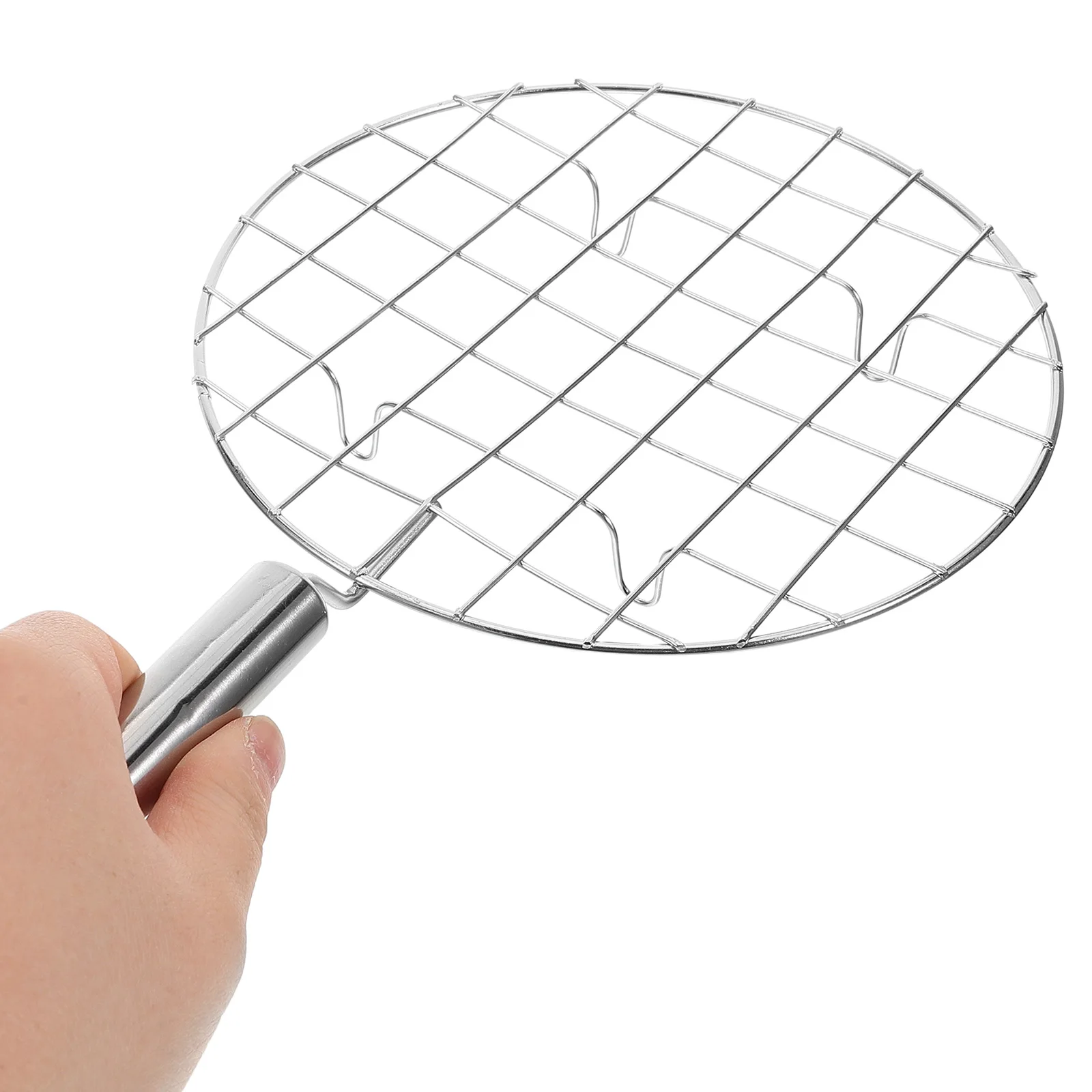

Round Stainless Steel Bbq Grill Net Portable Thick Mesh Fish Meat Cooking Tool Outdoor Camping Barbecue Gadget