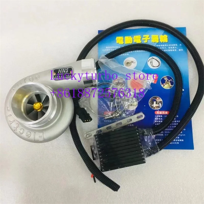 

Electric Turbo Supercharger Kit Thrust Motorcycle Electric Turbocharger Air Filter Intake for all car improve speed 12v