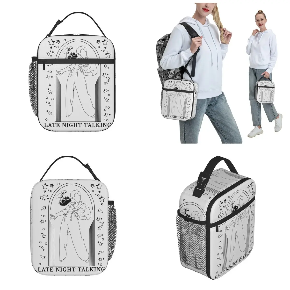 Harrys House Late Night Talking Product Insulated Lunch Tote Bag For Outdoor Food Storage Bag Reusable Thermal Cooler Lunch Box