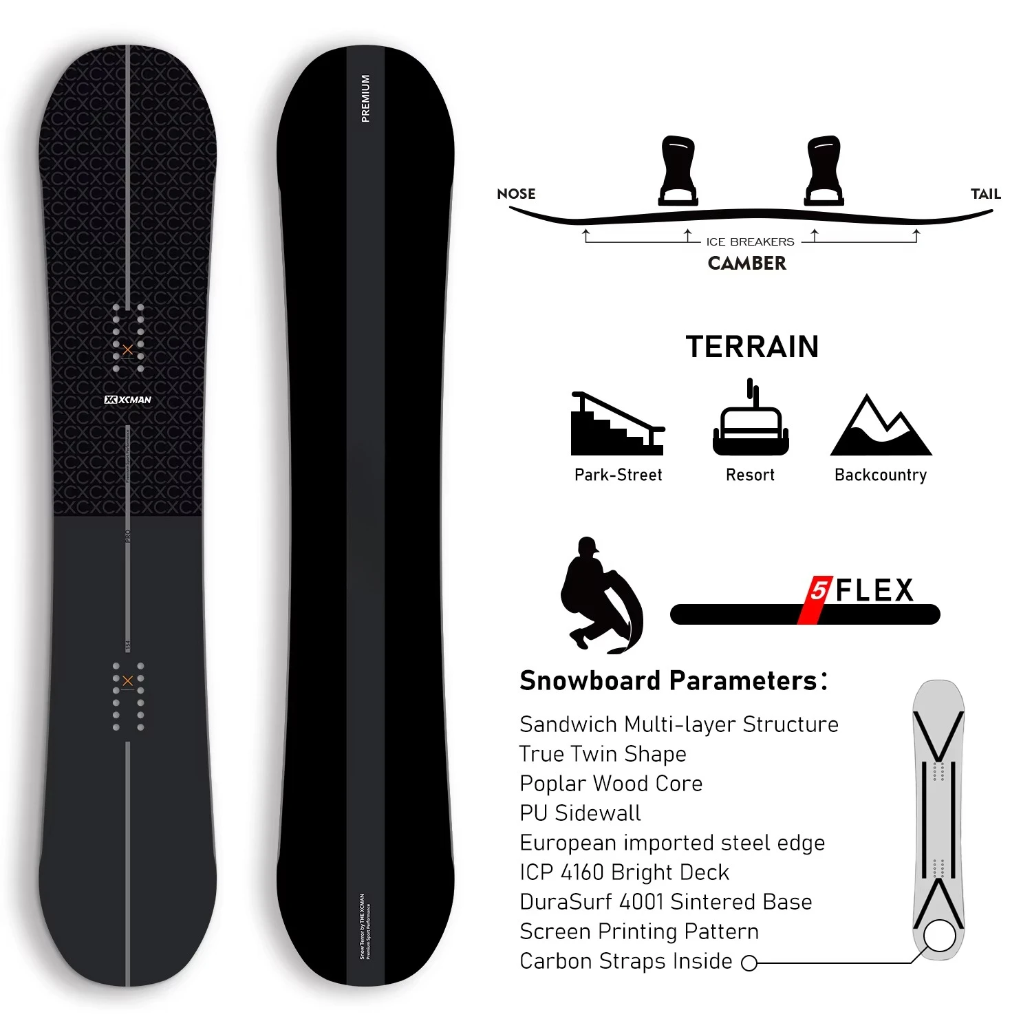 Snowboard Boots Bindings Set