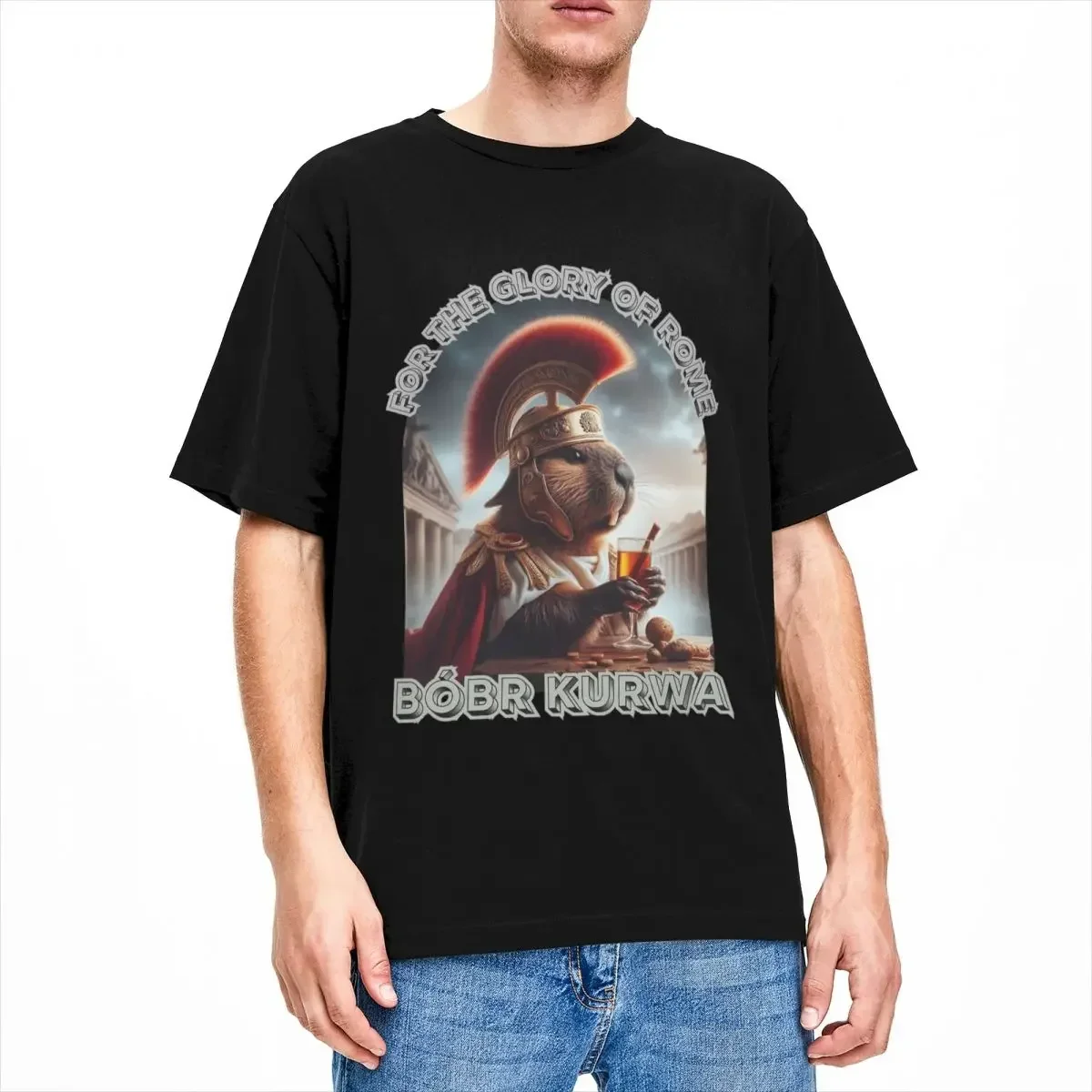 LE Men Bobr Kurwa Gladiator Meme Roman Empire Beaver T Shirt Merch Polish Bober Tops T-shirt Funny Tee Shirt Printed