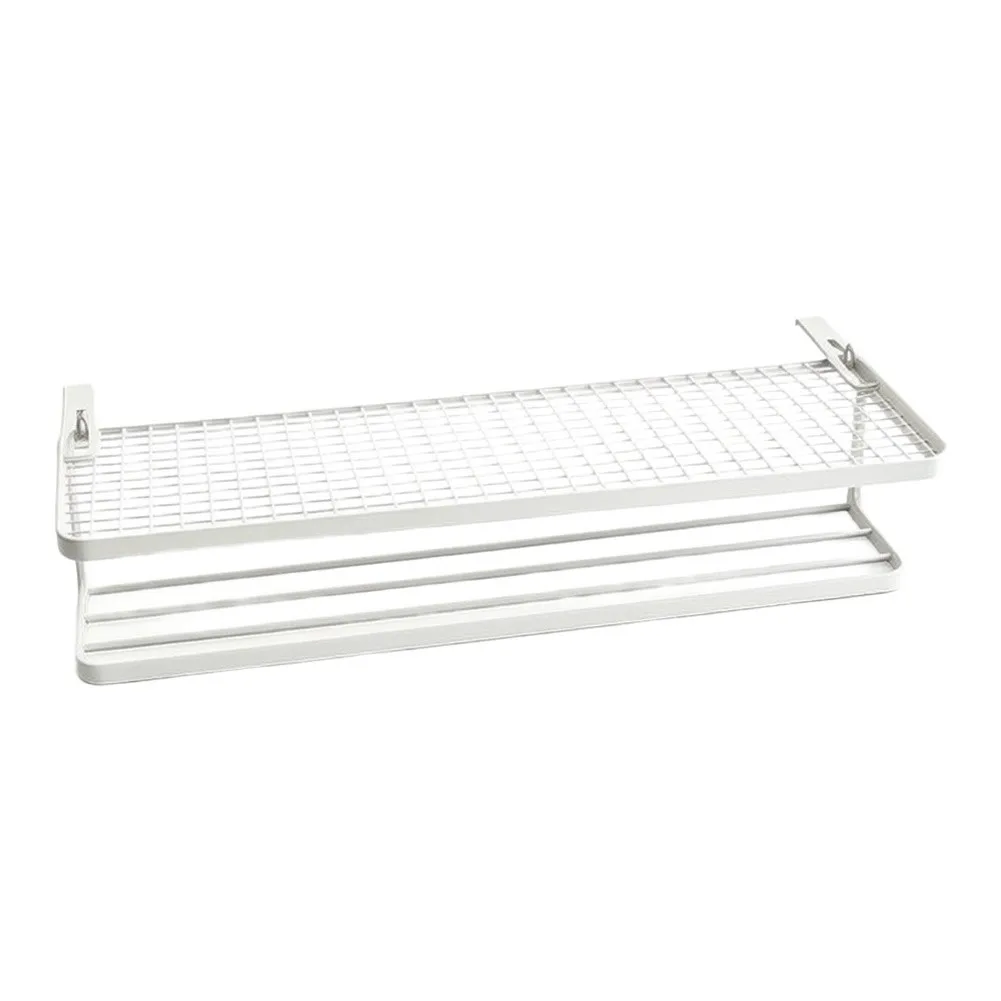 Compact Radiator Mounted Storage Shelf Double Tier Heat Resistant No Drill Hanging Organizer For Clothes Towels Home Winter Use