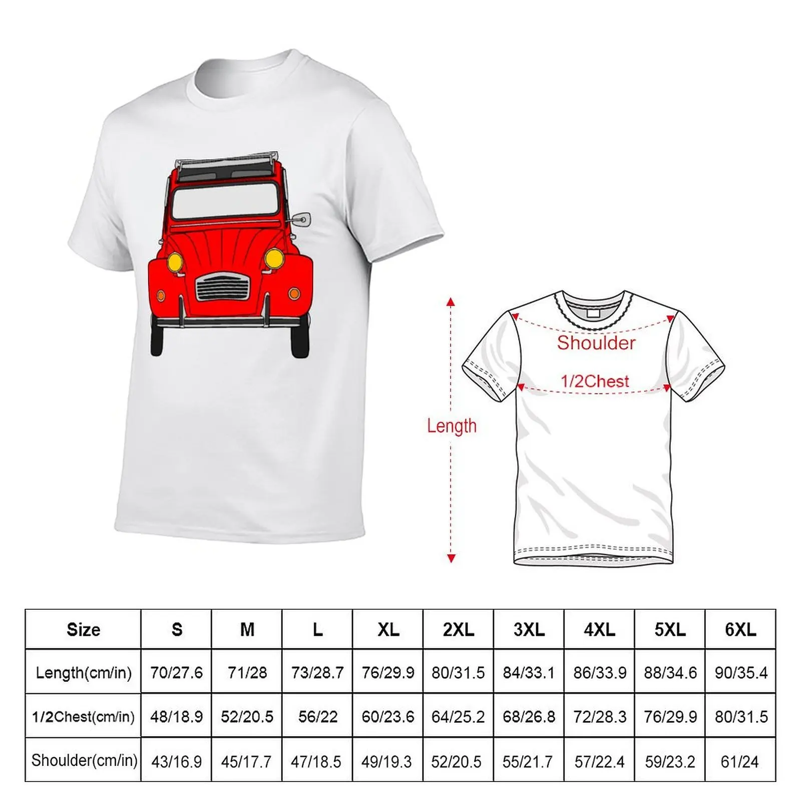 Citroen 2CV red color T-Shirt men t shirt cotton 100% man t shirts for men T-Shirt