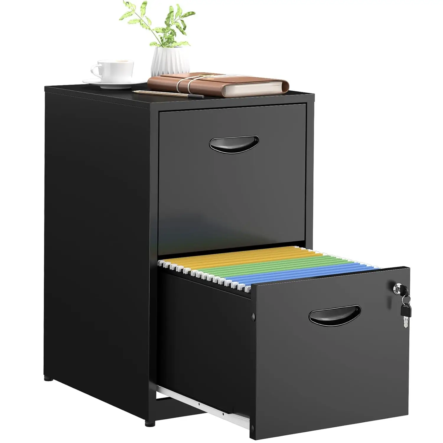 

2 Drawer File Cabinets,Metal Office File Cabinet with Lock,Black Filing Cabinets for Home Office,Vertical Modern, Customized