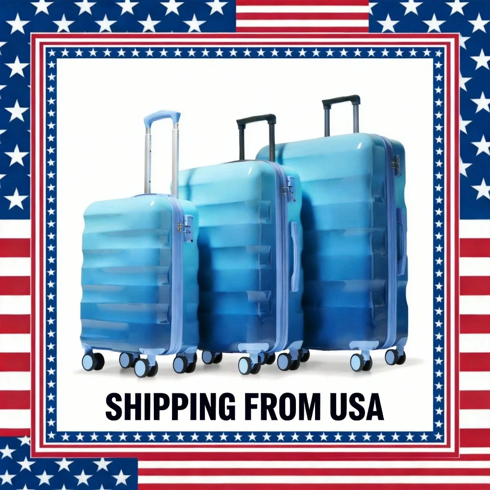 

3Piece Luggage Set Suitcases with Spinner Wheels Lightweight Durable Vibrant Glossy Expandable Design for Travel (20/24/28)