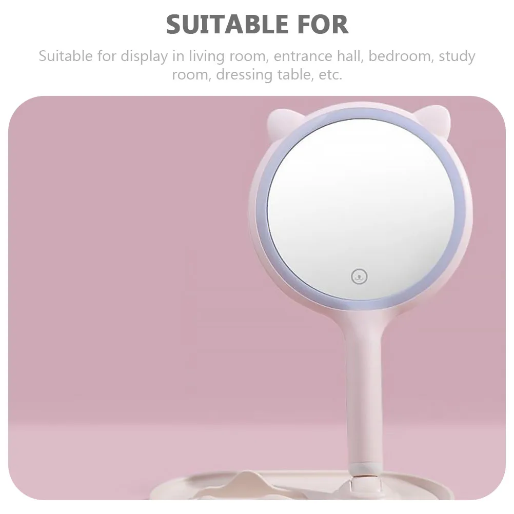 

LED Makeup Mirror Touch Type LED Light Desktop Stand Durable Portable Makeup Tool for Home Bedroom Mirror
