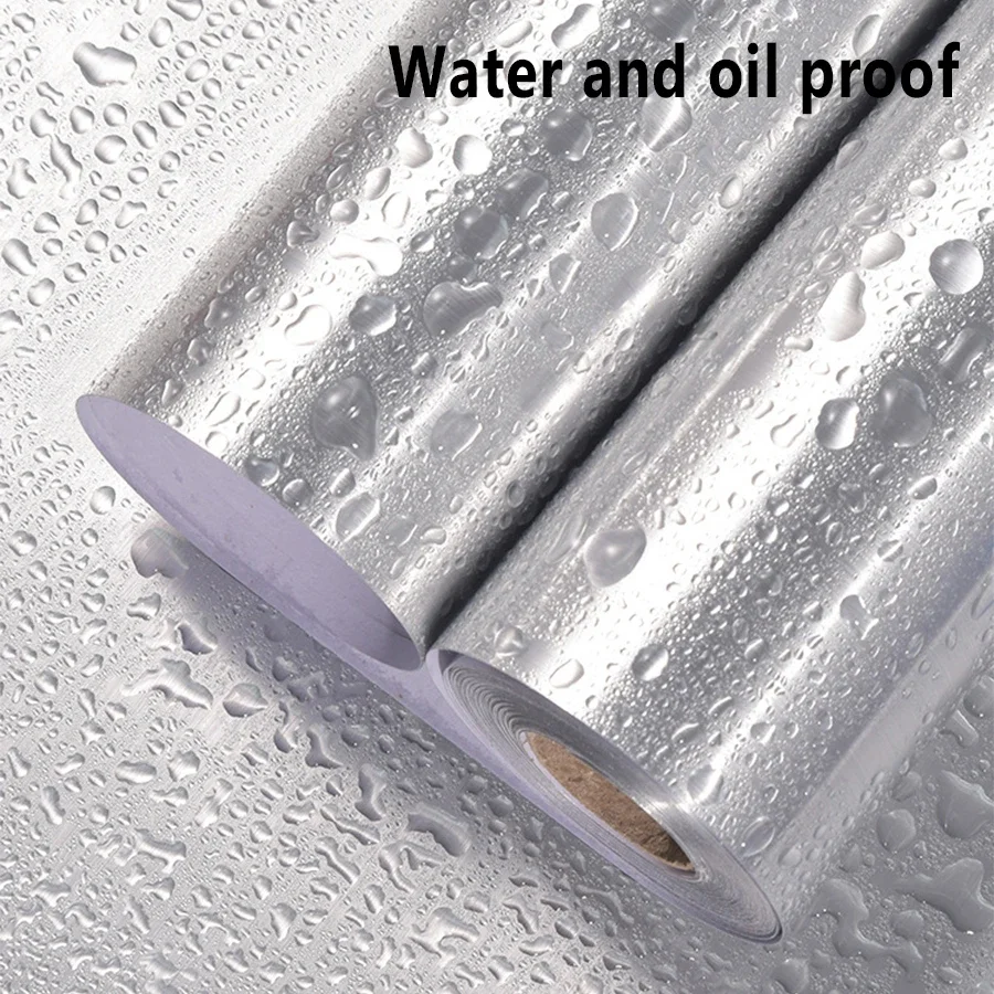 Stainless Steel Sticker Metal Brushed Waterproof Self-Adhesive Refrigerator Elevator Door Kitchen Cabinets Renovation Wallpaper