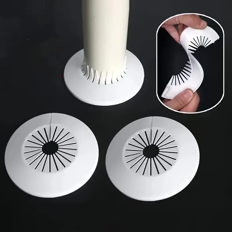 5Pcs Wall Hole Decorative Cover Pipe Shield Cap Waterproof Air Conditioner Hole Repair Cover Conceal Plumbing Pipeline Gap Seali