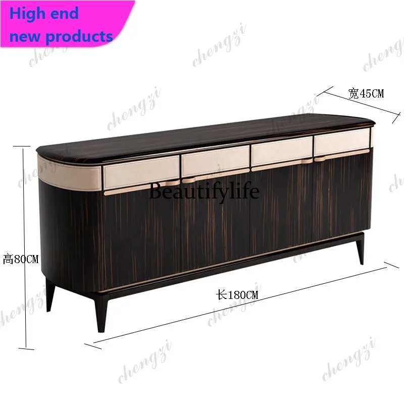 QQ Italian light luxury door cabinet facing the door shoe cabinet simple solid wood dining side cabinet high sense