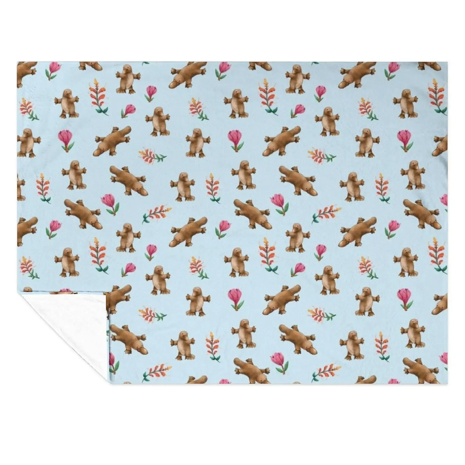 

Blue Australian Platypus pattern Throw Blanket Luxury Brand blankets and throws Blankets For Bed Bed linens Blankets