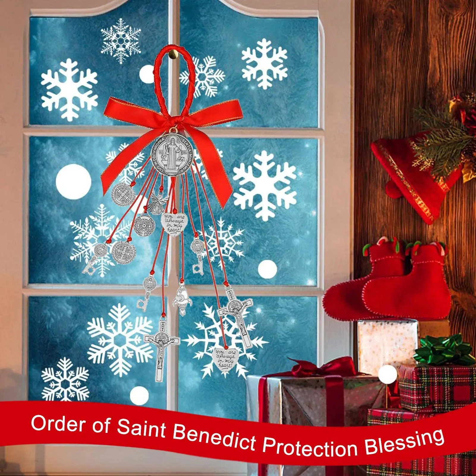 

Автомобильный Шарм Святой Бенедикт благословение настенное искусство ювелирные изделия ручной работы авто украшения для автомобиля внедорожник пикап приборная панель окно