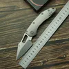 LEMIFSHE 스티치 RamL 수동 티타늄 핸들 세라믹 베어링 로고 M390MK 블레이드 야외 캠핑 생존 EDC 접이식 도구 칼 1