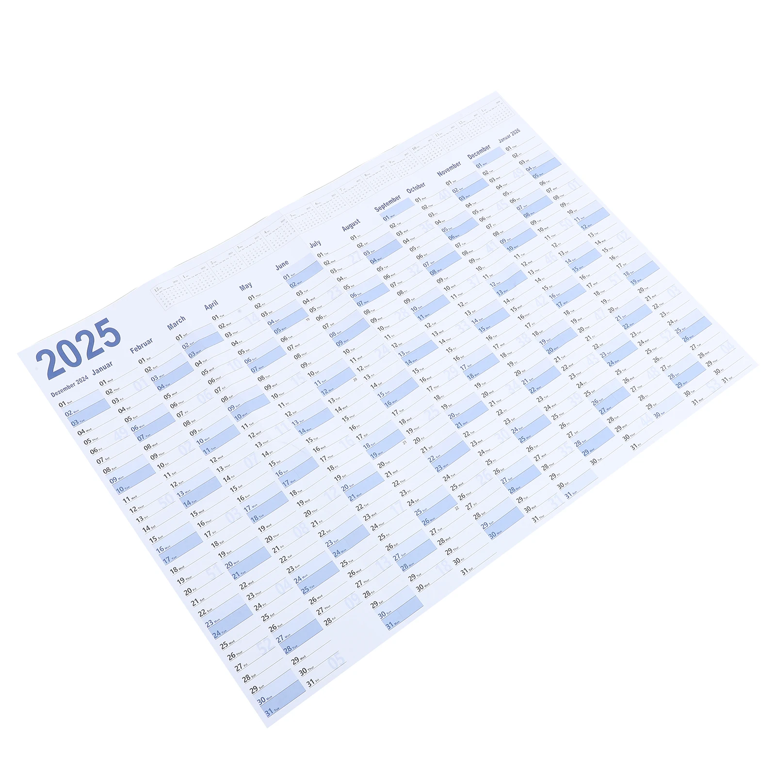Wall Calendar 2025 Yearly Planner English Version Snake Blue Decor Monthly Schedule Practical namental