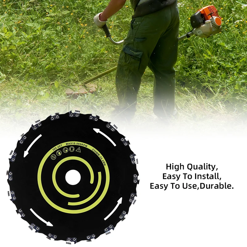 9-Zoll 14-tooth/20-tooth Saw Blade Mowing Head with 2 Accessories,  Durable Metal Structure, Suitable for Lawn Trimming