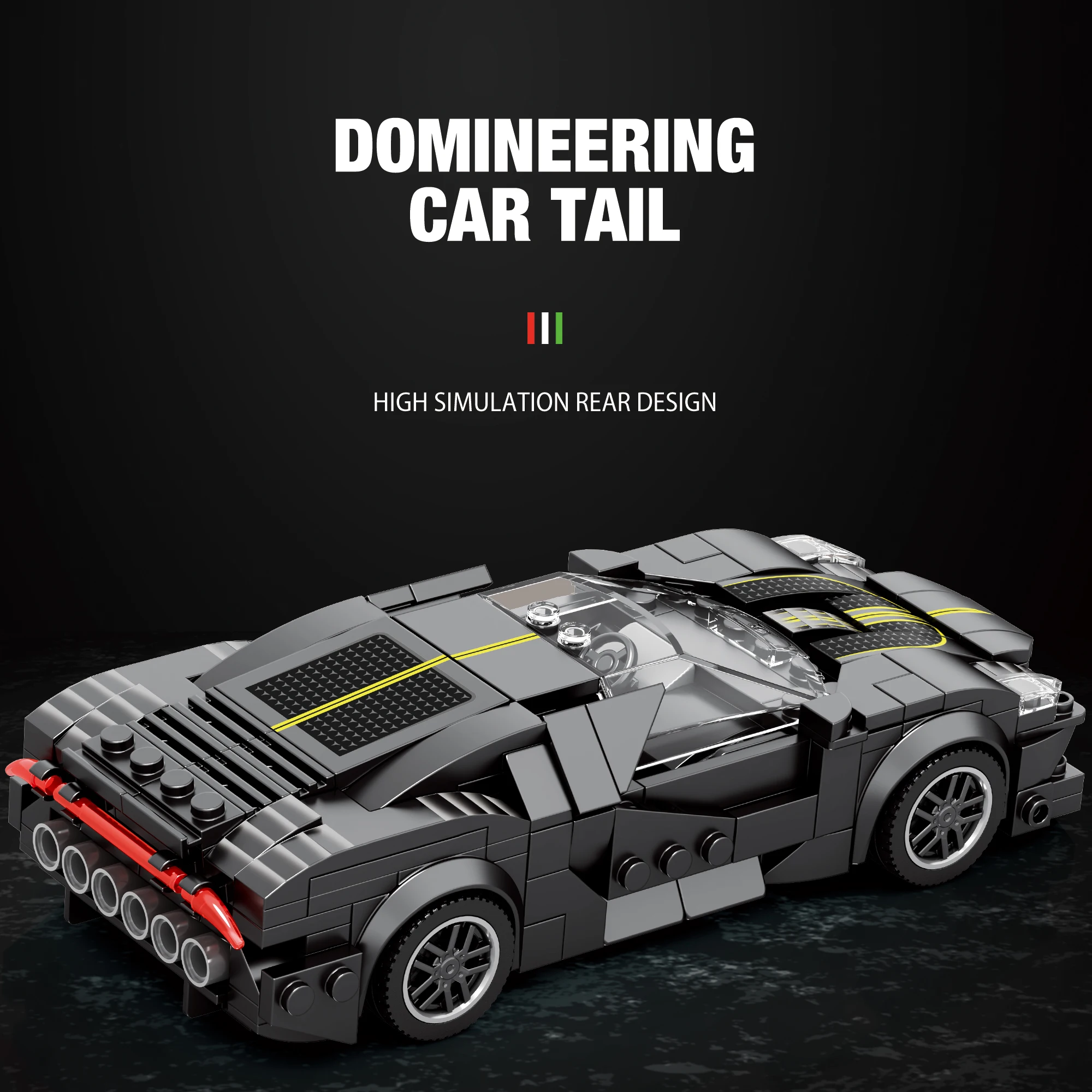 Reobrix Black Supercar Building Blocks Set, Bugatti La Voiture Noire Model Car, Collectible Toy for Kids & Adults, Ideal Gift view 4