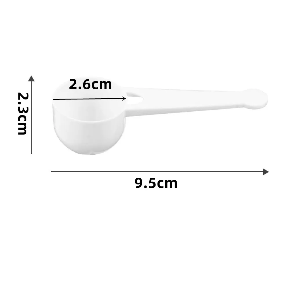 100Pcs 5g/10ml Coffee Measuring Scoop Tablespoon Plastic Spoon for Coffee Bean Milk Powder Fruit Powder Kitchen Spoon