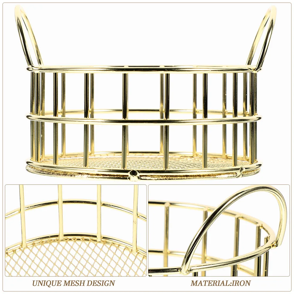 

2pcs Iron Ears Storage Basket Black Mini Desktop ganizer Makeup Holder Metal Modern Style Basket Construction