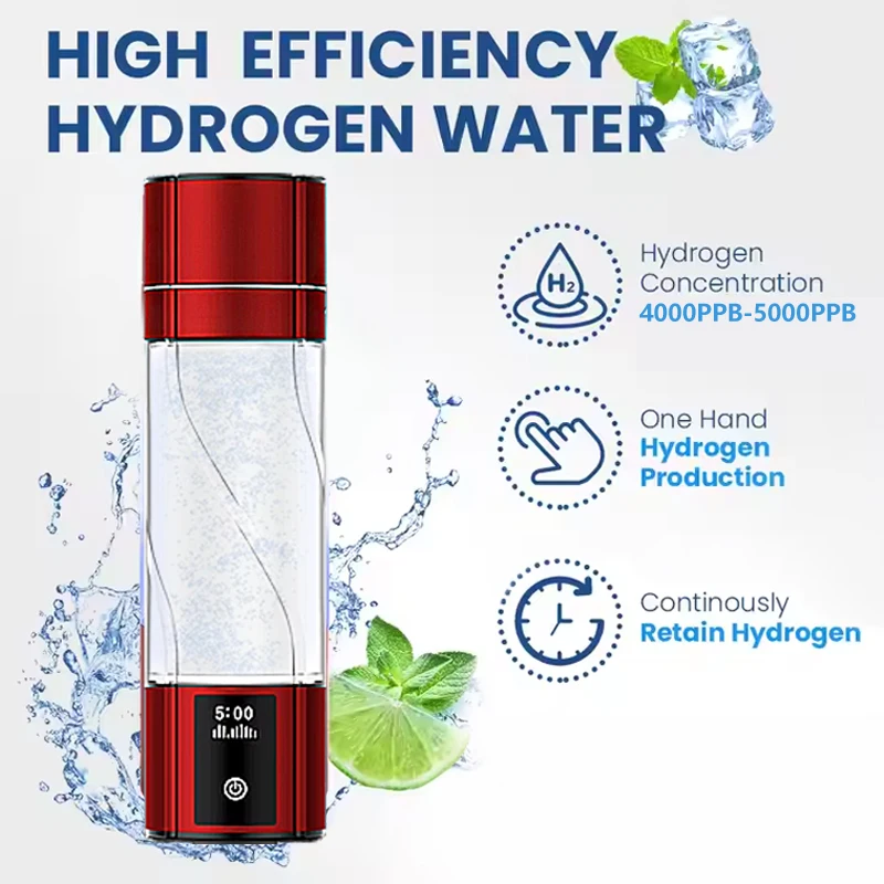 Taza de agua de hidrógeno, baja frecuencia, 7,2 luces UV Hertz, botella de agua de hidrógeno, fabricante alcalino, generador de agua de hidrógeno antioxidante