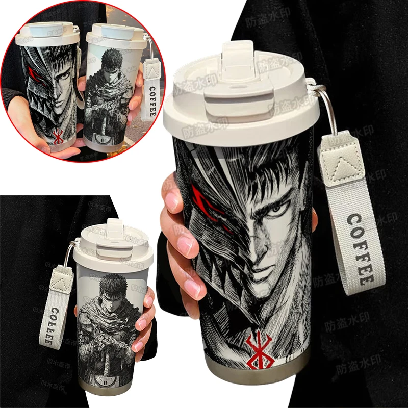 

Изолированная чашка Berserk Guts большой емкости, аниме, студенческая портативная чашка для воды из нержавеющей стали, аксессуары для кемпинга, изолированная чашка