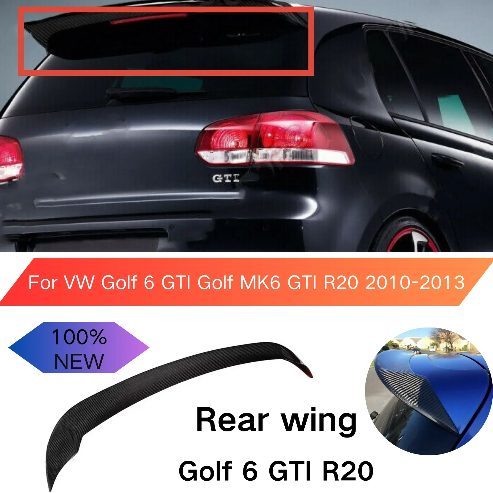 

Rear Wing For VW Golf 6 GTI Golf MK6 GTI R20 2010-2013 Trunk Lip Spoiler Cap Car Accessories Hatchback Car Rear Roof Spoiler