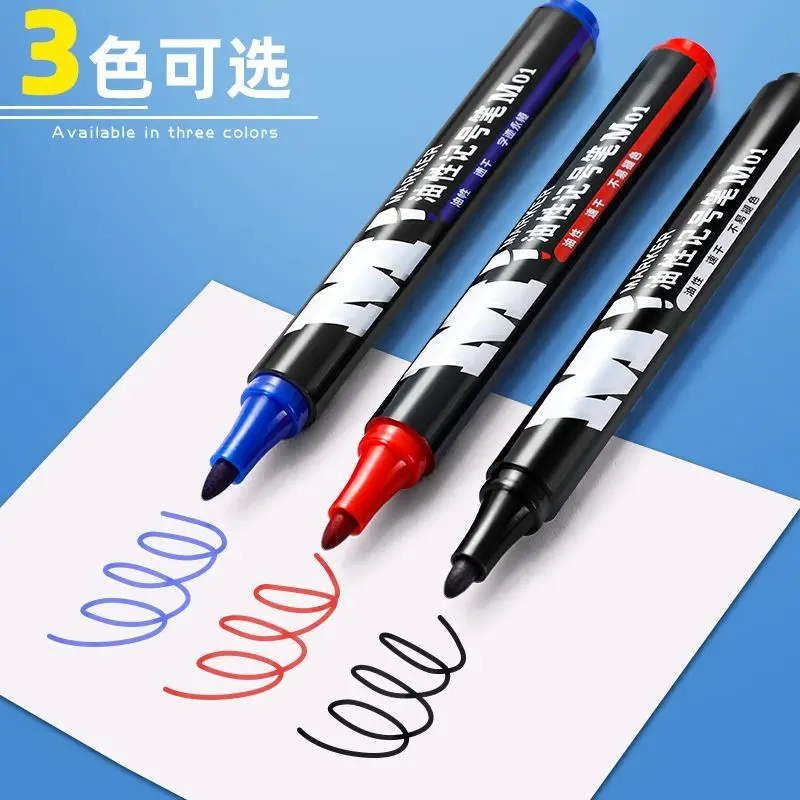 5/3/2pcs Waterproof Oiliness Black Blue Red Metal, Wood, Glass, Plastic 2-3mm Do Not Add Ink High-Capacity 2-3mm Writing point