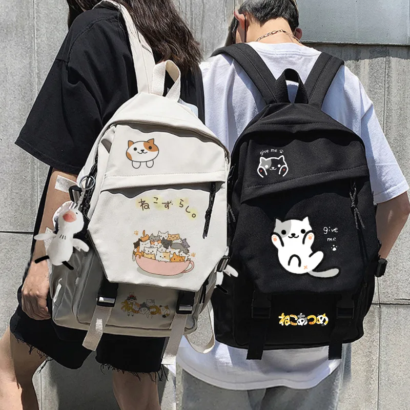 Cat Backyard Neko Backpack Students Cute School Bag Kawaii Girls Boys Backpack Laptop Female Fashion Anime Book Bags