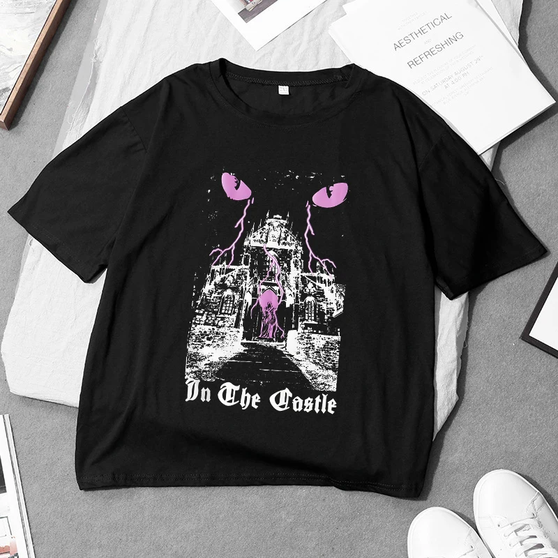 Amerikanischen Vintage Kreative Comic Muster Druck T-Shirts Y2K Streetwear Harajuku Ästhetik T Frauen Mode Beiläufige Lose Tops