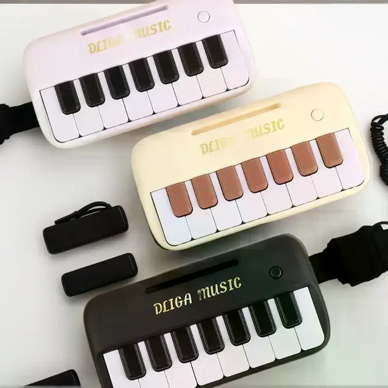 Engage Kids com mini piano digital de 15 teclas, instrumento musical portátil, conjunto de presente de brinquedo educacional.