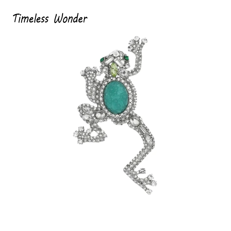 

Вневременная чудесная необычная брошь в виде лягушки с цирконием, булавки для женщин, дизайнерские украшения, подиум, топ, роскошный редкий подарок, стильный 7523