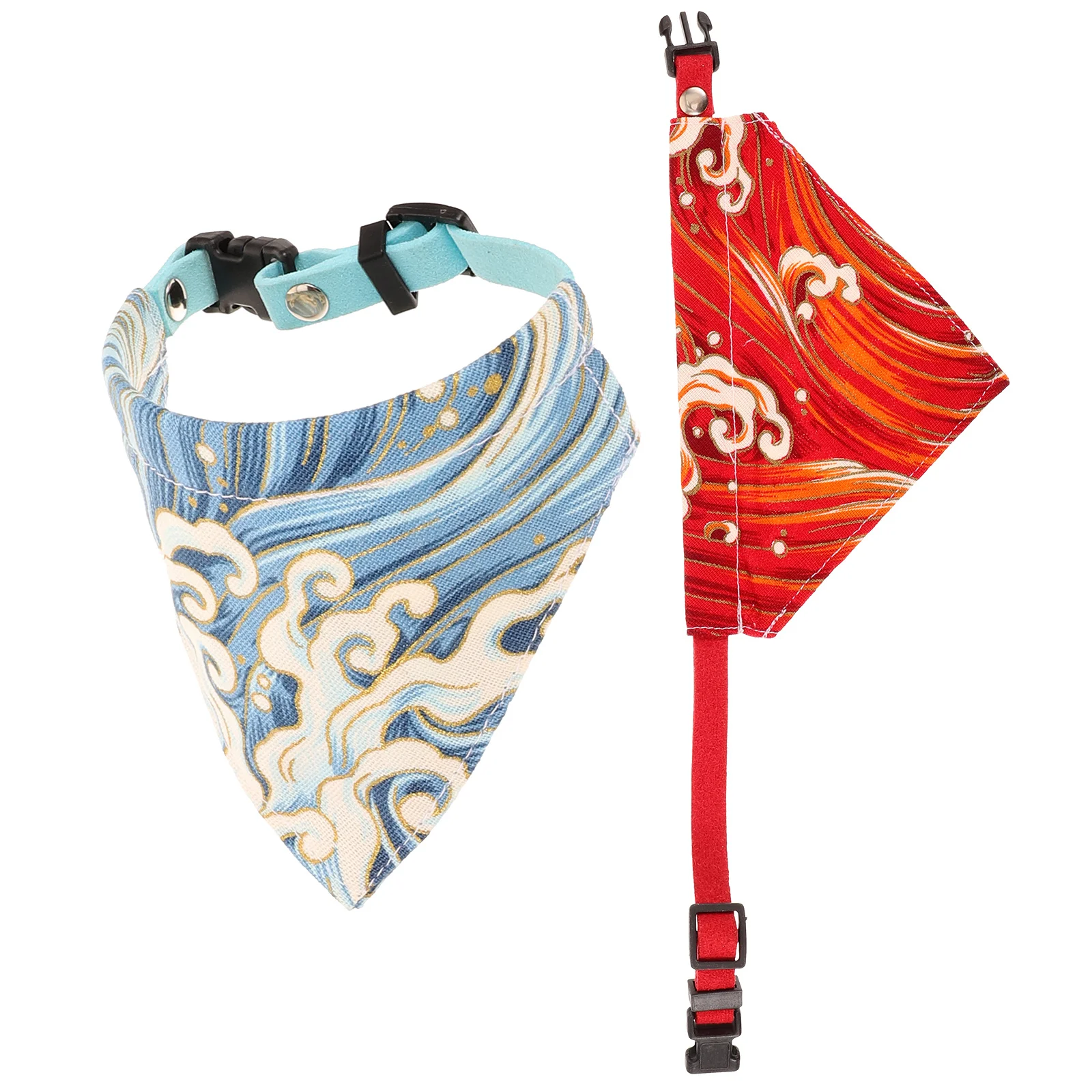 

2Pcs Pet Bandana Collar Premium Fabric Dog Scarf Attractive Comfortable Easy Dress Up Gift Accessories Size S Dog Bib