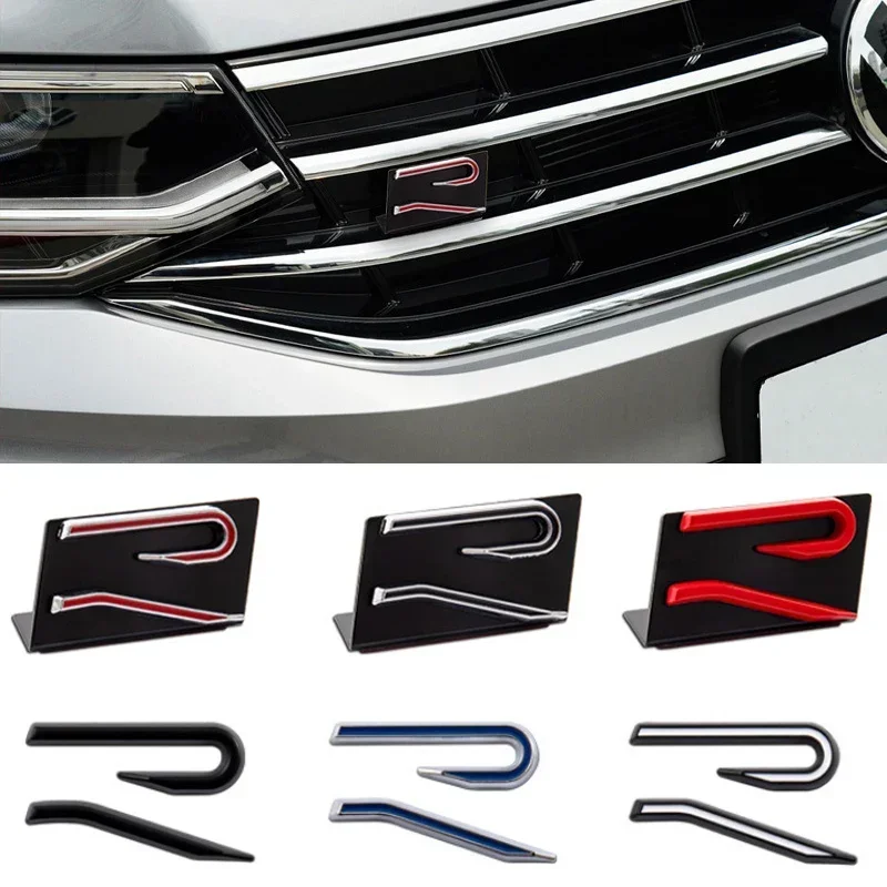 Metal Car Front Grille Rear Trunk Sticker for Volkswagen R Line R Logo POLO PASSAT B5 B6 B7 Golf 5 6 7 Jetta Touareg Bora Tiguan