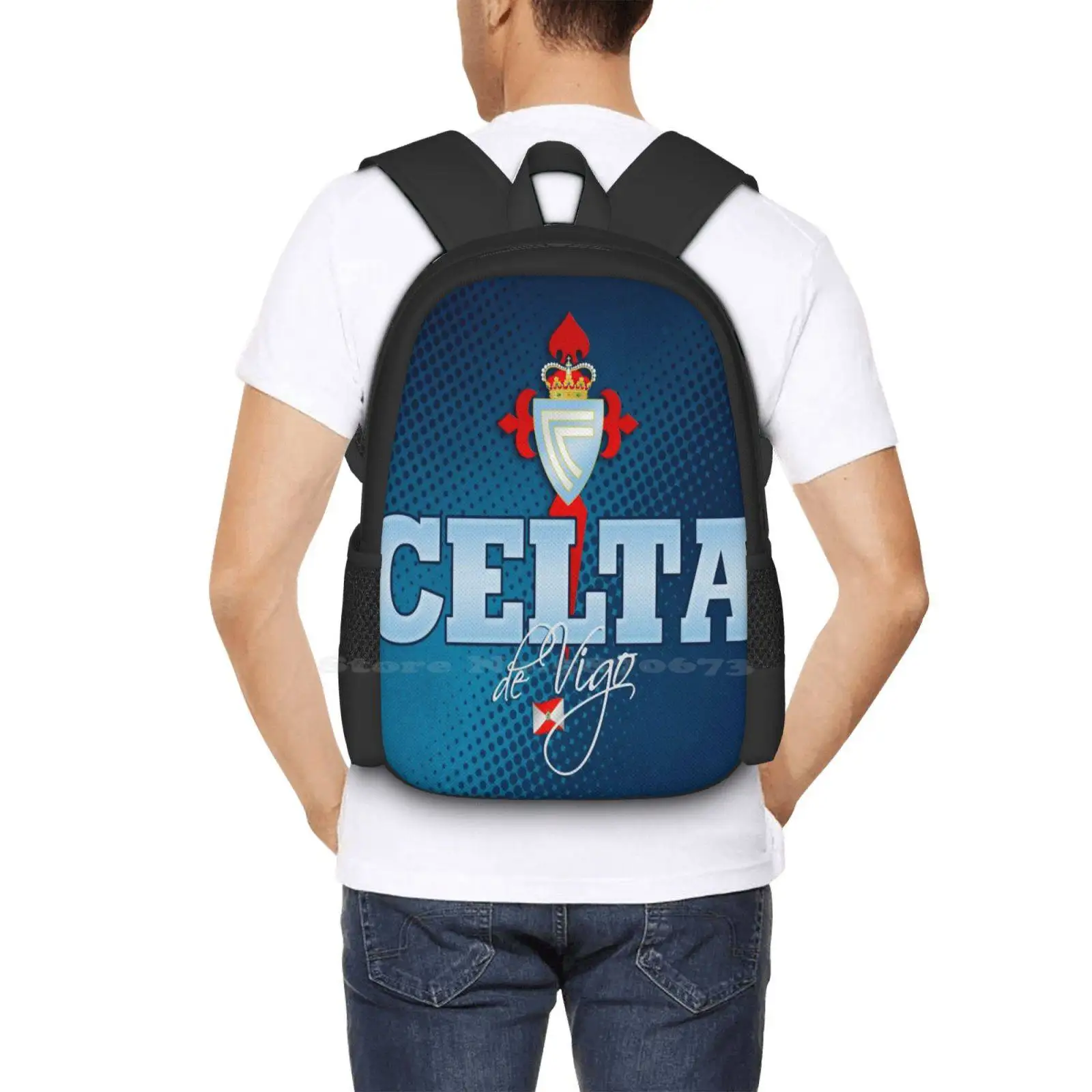 Mochila del Fc Celta Vigo para estudiantes universitarios, diseño de patrón, bolsas de fútbol, Celta Vigo, España, Celestial, España, deporte, Amiens