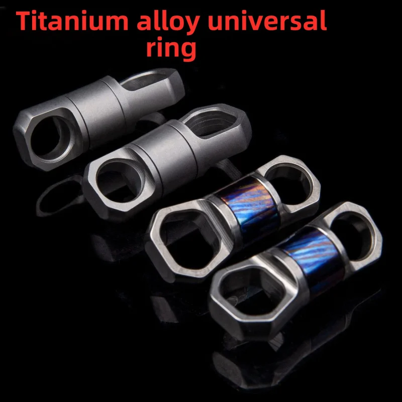 

Titanium alloy universal joint keychain accessories retaining ring car key ring360rotary pure chained