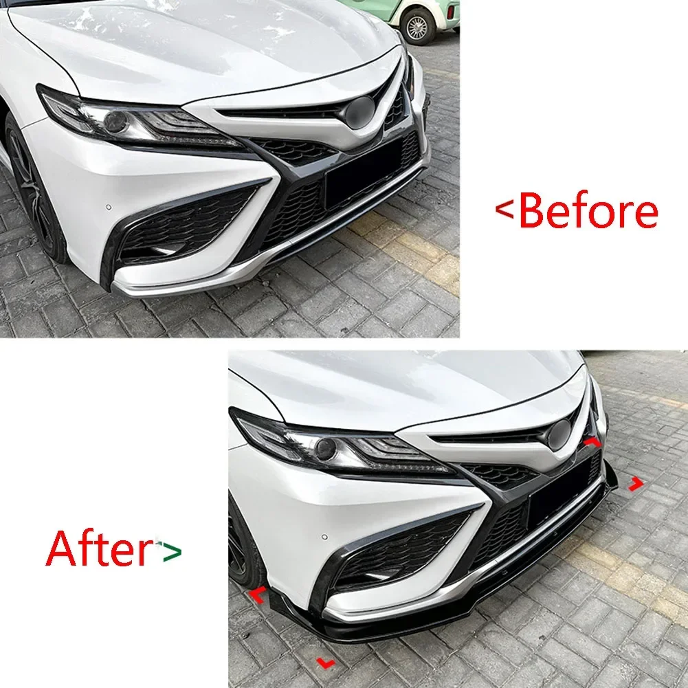 3 Stage Front Lip Splitter Spoiler Side Lower Splitters Body Kit For Toyota Camry XV70 Sport 2021+