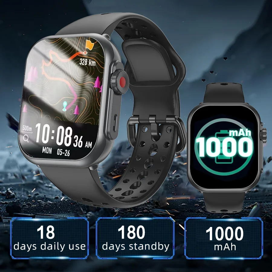 

Smartwatch for Men Women 1000mAh Battery IP68 Waterproof Bluetooth Call Fitness Tracker Heart Rate 1.83" HD Display