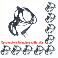 10Pcs Baofeng Original Earphone for Bao Feng Walkie-talkie Headset for UV-5R UV-82 BF-888S 666S 777S UV-9R Plus