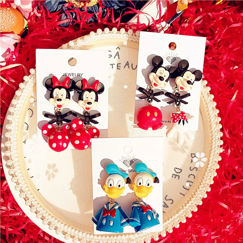 

Cartoon Mickey Minnie Earrings Cute Mickey Donald Duck Polka Dot Palm Pants Women's Earrings Christmas Gift