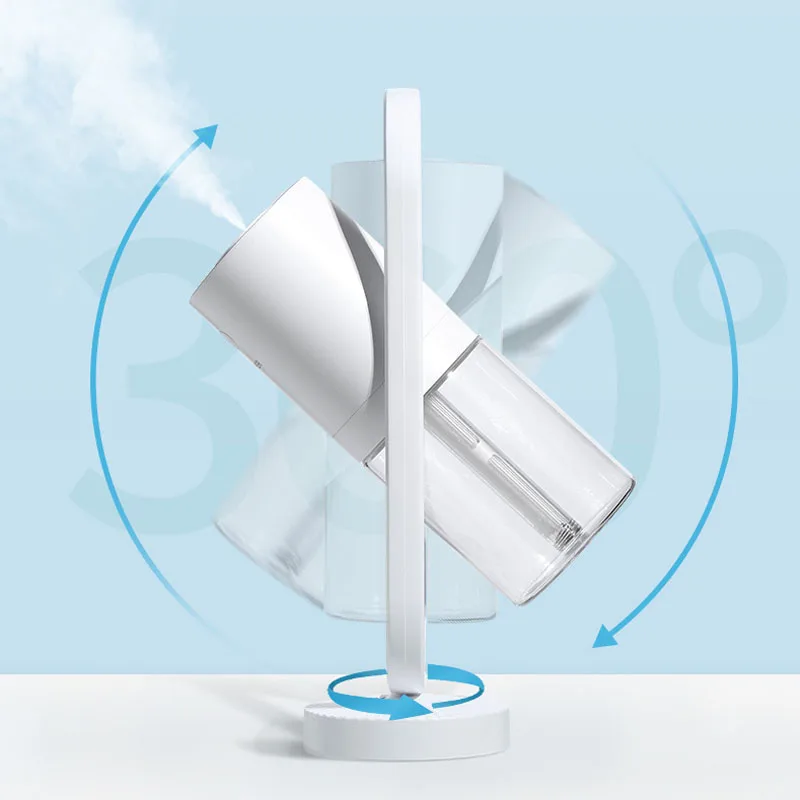 Ultrasonic Air HumidifierมุมปรับUSBนาฬิกาทรายสำหรับOffice Home Essentialน้ำมันAroma Diffuser LED Light Night