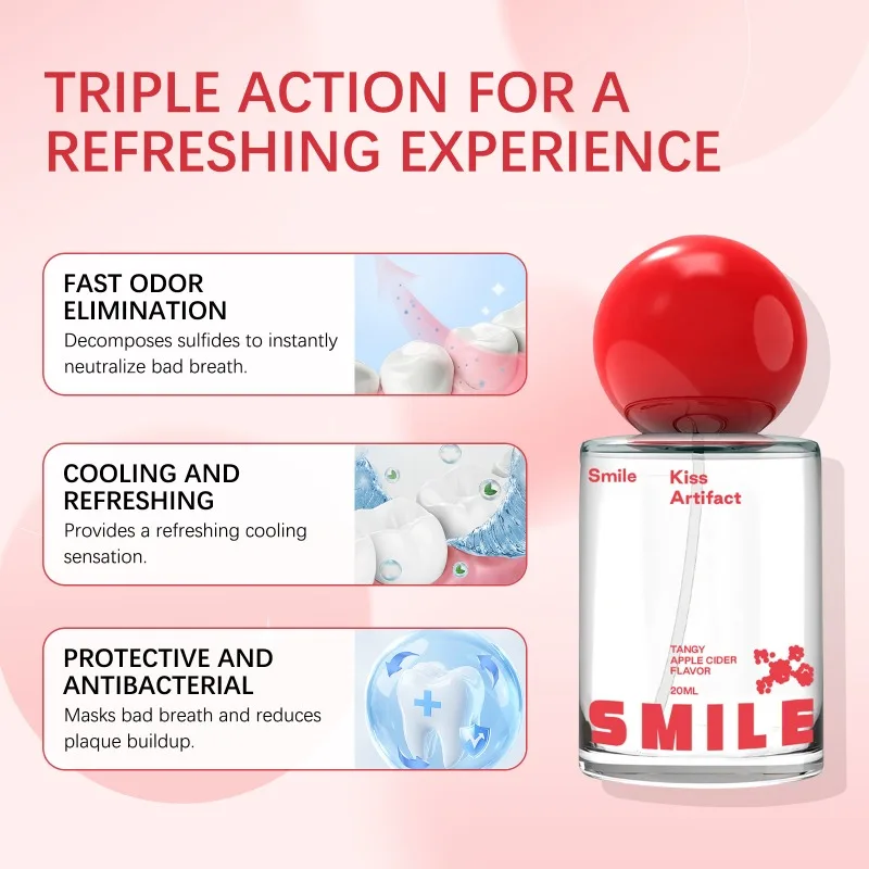 

Изысканный спрей для ухода за полостью рта, 20 мл, вкус яблочного вина, пробиотическая формула, освежение дыхания, поддержание свежести полости рта