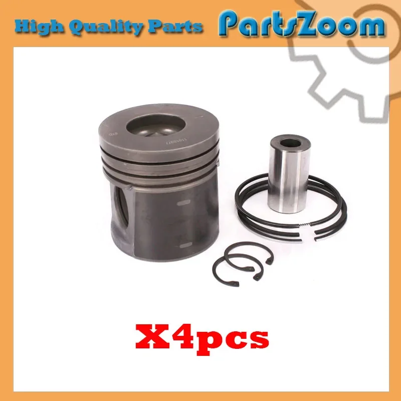 4PCS Piston & Ring Kit STD 4115P021 Fit for Perkins 1103A 1104C