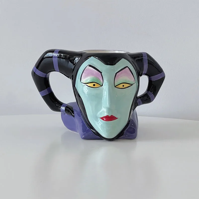 Disney Villain Ursula Maleficent Ceramic Mugs Action Figure Toys Cute Snow White The Little Mermaid Mug Cup Kids Gifts