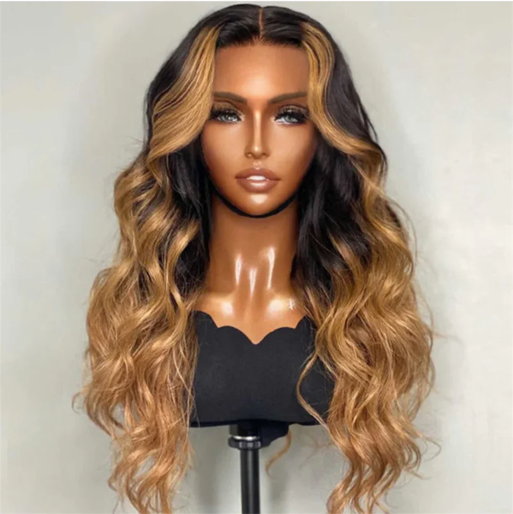 

Soft Wave 28'' 5x5 Silk Base Glueless Highlight Blond Jewish Human Hair Wig With Baby Hair HD Lace European Hair Preplucked Wig