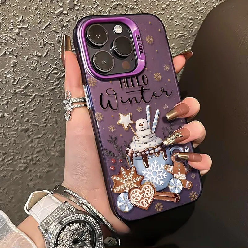 Funda de teléfono Hello Winter para iPhone 17 18 Pro Max 16 15 14 Plus 13 12 Mini 11 X XS XR 8 7, cubierta rígida de TPU a prueba de golpes.